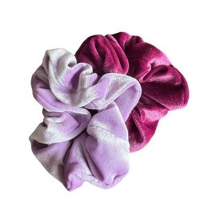 Set of Two Purple Velvet Scrunchies